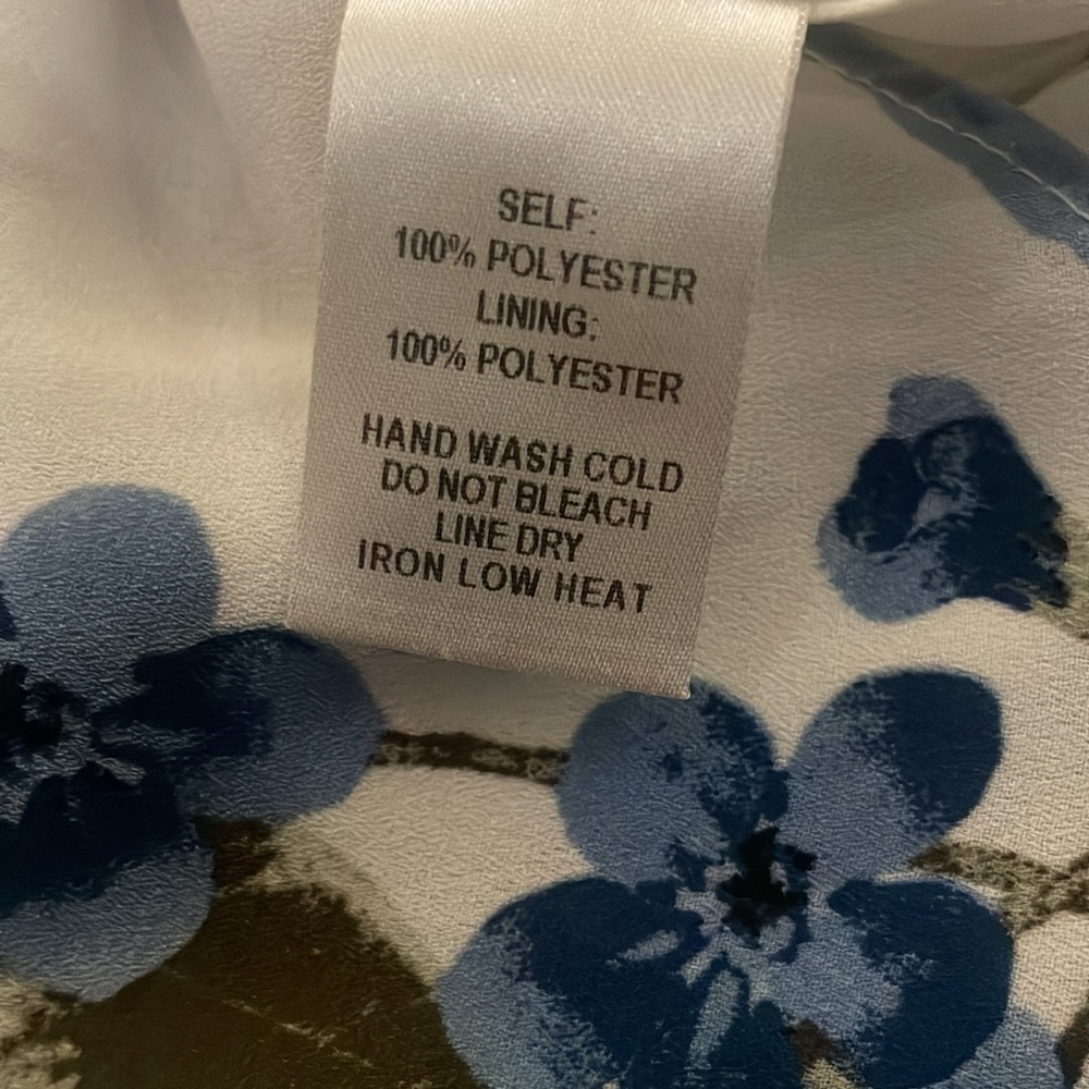 Lulus French Countryside White Floral Print High-Low Dress blue white small - Picture 7 of 7